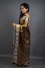 Load image into Gallery viewer, Gold Shine - (Pure Tissue Khadi Handloom Saree)