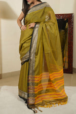 Load image into Gallery viewer, Green Mehendi (Narayanpet Handloom Cotton)