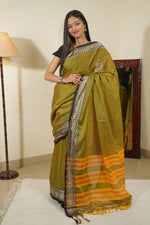 Load image into Gallery viewer, Green Mehendi (Narayanpet Handloom Cotton)