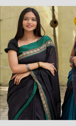 Load image into Gallery viewer, Black Elephant - काला हाथी (Premium Narayanpet Handloom Cotton)