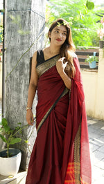 Load image into Gallery viewer, Red Saffron (Narayanpet Handloom Cotton)