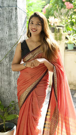 Load image into Gallery viewer, Peach (Narayanpet Handloom Cotton)