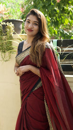 Load image into Gallery viewer, Red Saffron (Narayanpet Handloom Cotton)