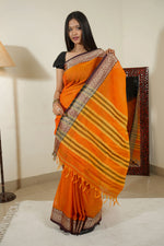 Load image into Gallery viewer, Bright As Orange (Narayanpet Handloom Cotton)