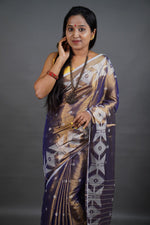 Load image into Gallery viewer, Purple Shine - (Pure Tissue Khadi Handloom Saree)