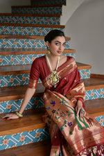 Load image into Gallery viewer, Banarasi Silk Paithani (Premium Quality Silk)