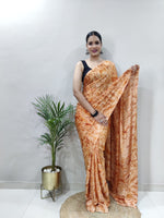 Load image into Gallery viewer, Orange (1 Minute Ready To Wear Saree)