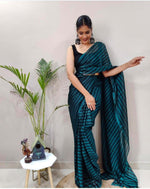 Load image into Gallery viewer, Dark Ocean (1 Minute Ready To Wear Saree)