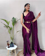 Load image into Gallery viewer, Elegant Purple (1 Minute Ready To Wear Saree)