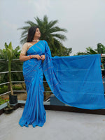 Load image into Gallery viewer, Sky Blue Kantha