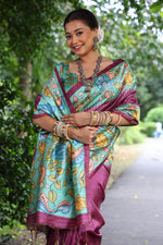 Load image into Gallery viewer, Tussar Kalamkari Silk (Premium Quality Soft Silk)