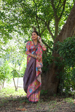 Load image into Gallery viewer, Tussar Kalamkari Silk (Premium Quality Soft Silk)