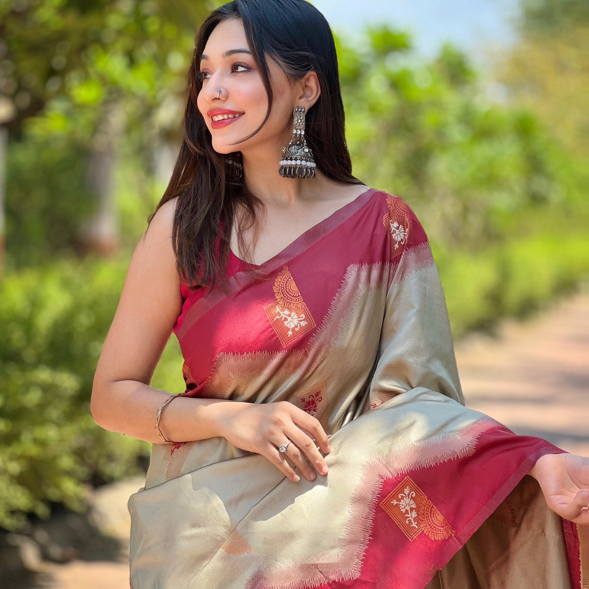 Red Wine (Premium Quality Silk) – Deepa's boutique