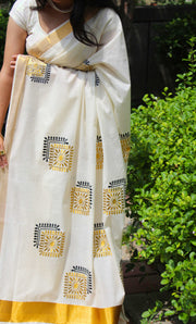 Shilpam - ശിൽപം (Traditional Onam Kasavu Saree)