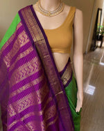 Load image into Gallery viewer, Anusya - ಅನಸೂಯಾ (Premium Checked Handloom Gadwal Silk Cotton)