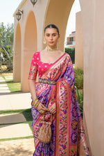 Load image into Gallery viewer, Banarasi Silk Paithani Patola (Premium Quality Soft Silk)