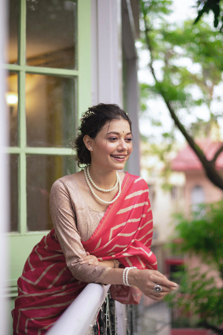 Tussar Silk Leriya (Premium Quality Soft Silk)