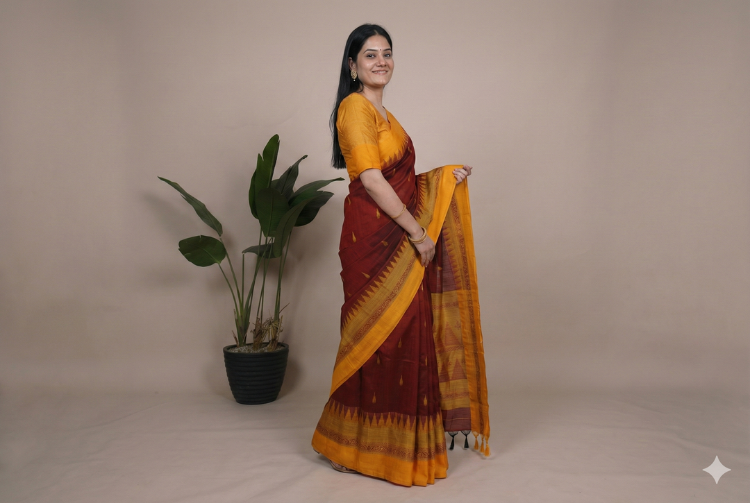 Ojasvini - ओजस्विनी (Premium Handloom Gadwal Silk Cotton)