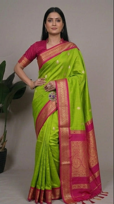 Nattai - நட்டை (Rare Colour Combo Handloom Gadwal Silk Cotton)
