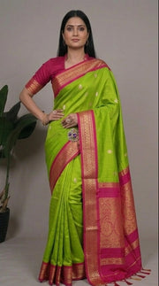 Nattai - நட்டை (Rare Colour Combo Handloom Gadwal Silk Cotton)