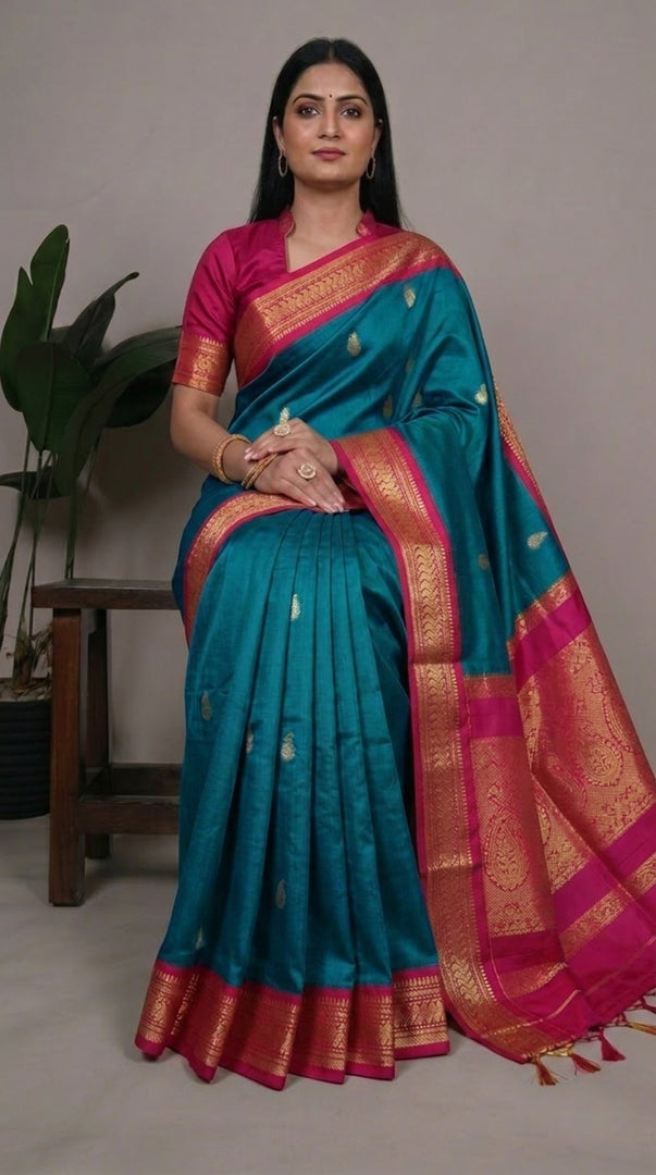 Chalanattai - చలనాట (Rare Colour Combo Handloom Gadwal Silk Cotton)