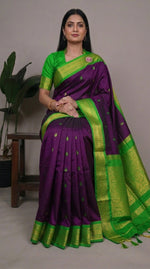 Load image into Gallery viewer, Subhalekshmi - ಶುಭಲಕ್ಷ್ಮಿ  (Rare Colour Combo Handloom Gadwal Silk Cotton)