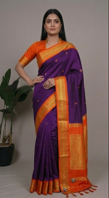 Subhiksha - ಸುಭಿಕ್ಷಾ  (Rare Colour Combo Handloom Gadwal Silk Cotton)