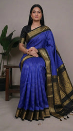 Load image into Gallery viewer, Abhirami - ಅಭಿರಾಮಿ (Premium Handloom Checked Gadwal Silk Cotton)