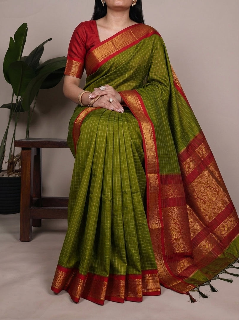 Harini - हरिनी (Premium Handloom Gadwal Silk Cotton)