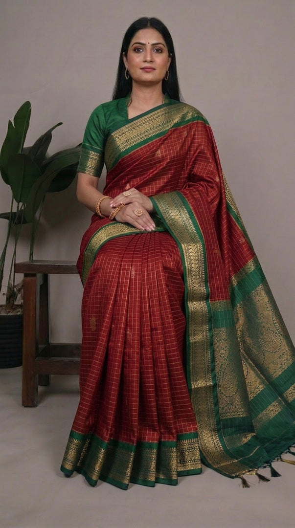Aryamati - आर्यमति (Premium Handloom Gadwal Silk Cotton)