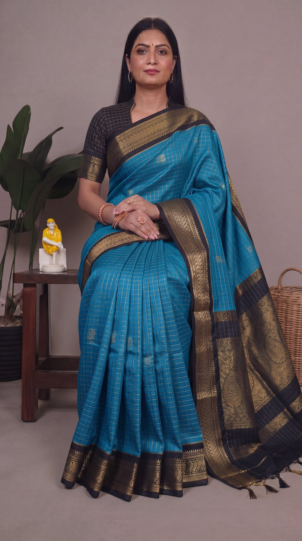 Brindavani - बृंदावनी (Premium Handloom Gadwal Silk Cotton)