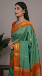 Load image into Gallery viewer, Alankari - அலங்காரி (Rare Colour Combo Handloom Gadwal Silk Cotton)