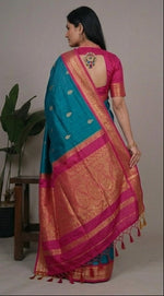 Load image into Gallery viewer, Chalanattai - చలనాట (Rare Colour Combo Handloom Gadwal Silk Cotton)