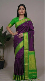 Load image into Gallery viewer, Subhalekshmi - ಶುಭಲಕ್ಷ್ಮಿ  (Rare Colour Combo Handloom Gadwal Silk Cotton)