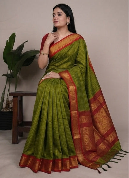 Harini - हरिनी (Premium Handloom Gadwal Silk Cotton)
