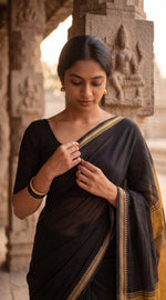 Load image into Gallery viewer, Black Gold  (Narayanpet Handloom Cotton)
