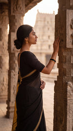 Load image into Gallery viewer, Black Gold  (Narayanpet Handloom Cotton)