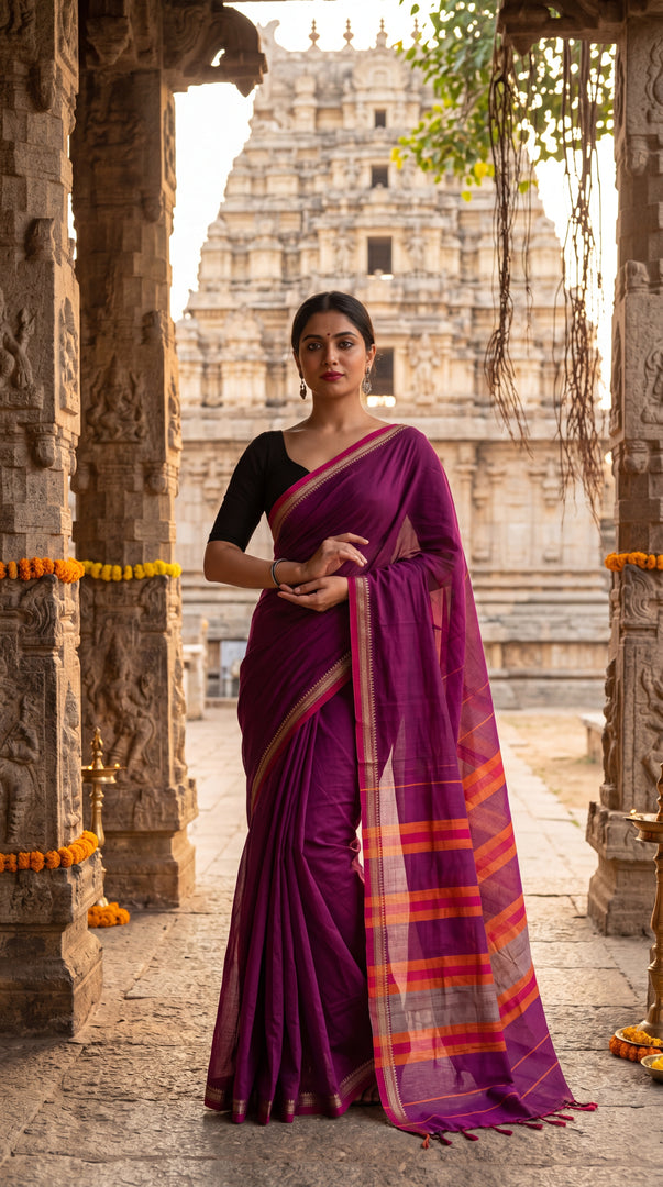 Pink Skies  (Narayanpet Handloom Cotton)