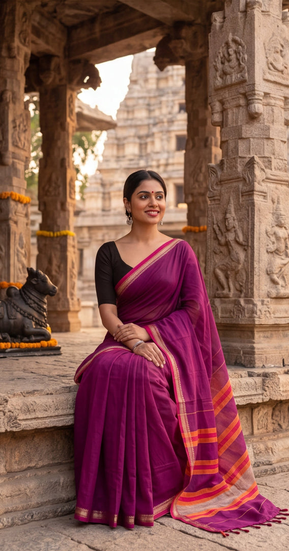 Pink Skies  (Narayanpet Handloom Cotton)