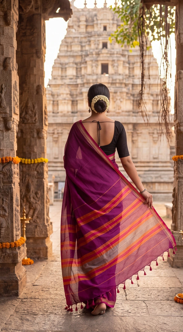 Pink Skies  (Narayanpet Handloom Cotton)