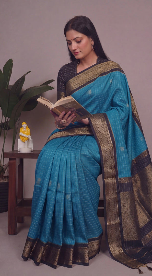 Brindavani - बृंदावनी (Premium Handloom Gadwal Silk Cotton)