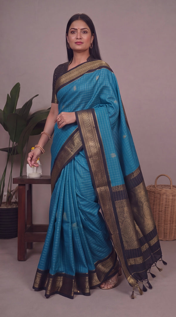 Brindavani - बृंदावनी (Premium Handloom Gadwal Silk Cotton)