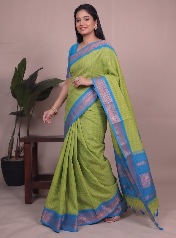 Aditya - आदित्य (Premium Handloom Checked Gadwal Silk Cotton)