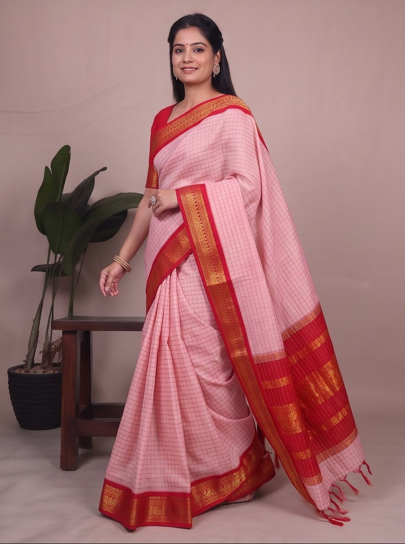 Rupika - रूपिका (Premium Handloom Checked Gadwal Silk Cotton)