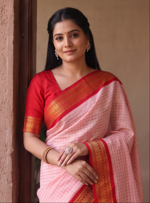 Rupika - रूपिका (Premium Handloom Checked Gadwal Silk Cotton)