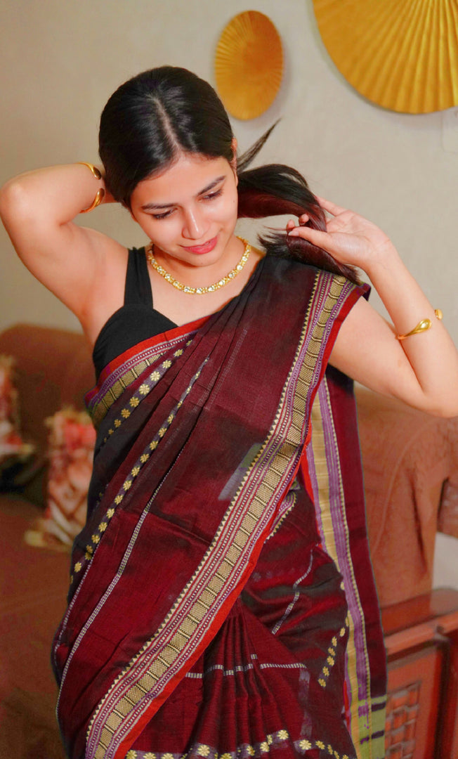 Vezhaambal - വേഴാമ്പൽ (Premium Narayanpet Handloom Pure Cotton)