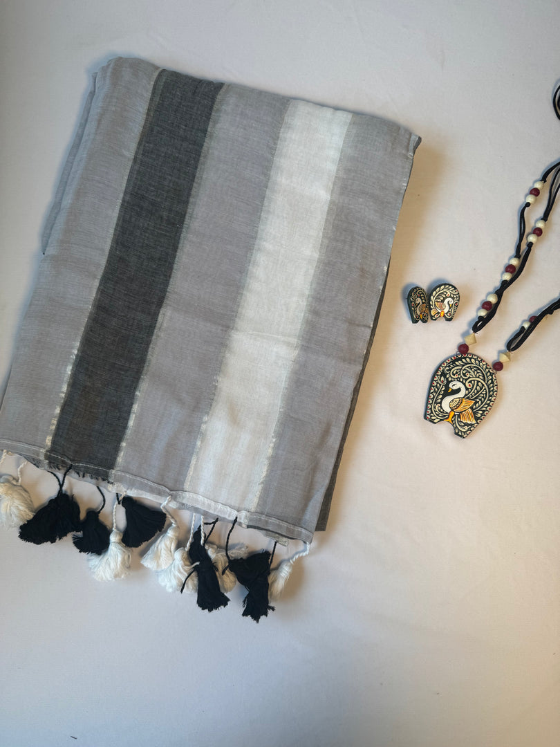 Grey Rainbow (Premium Khadi Handloom Cotton)