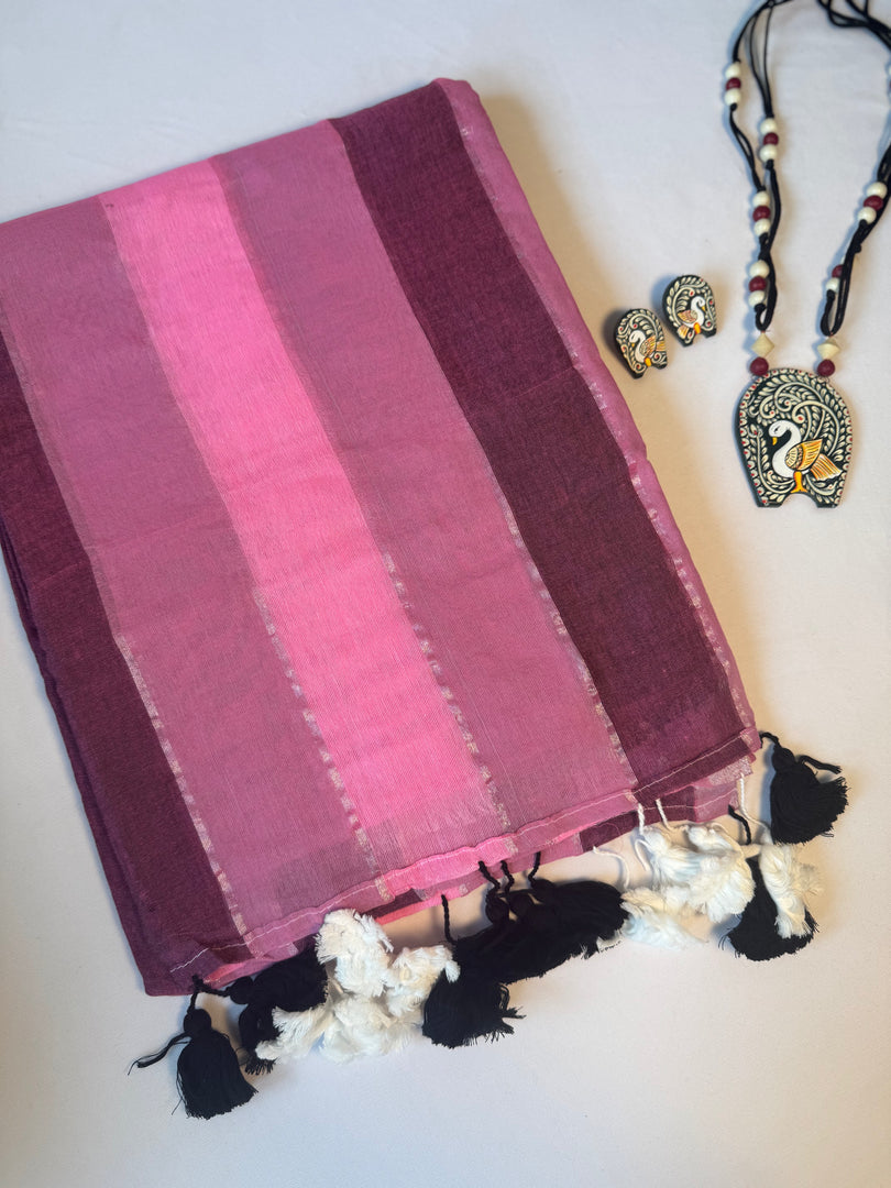 Pink Rainbow (Premium Khadi Handloom Cotton)