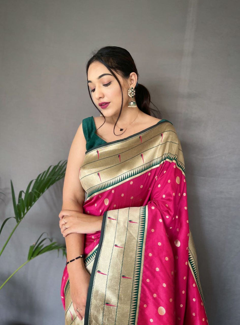 Ira (Premium Polka Paithani Silk)