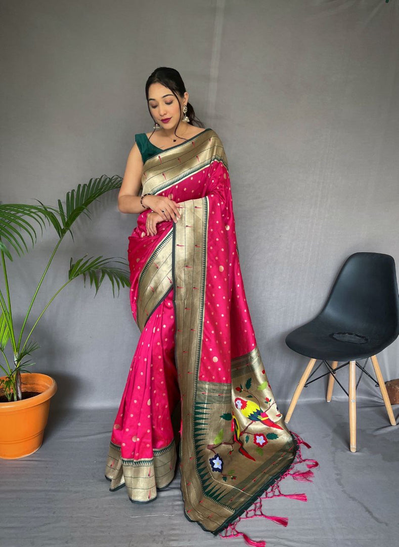 Ira (Premium Polka Paithani Silk)